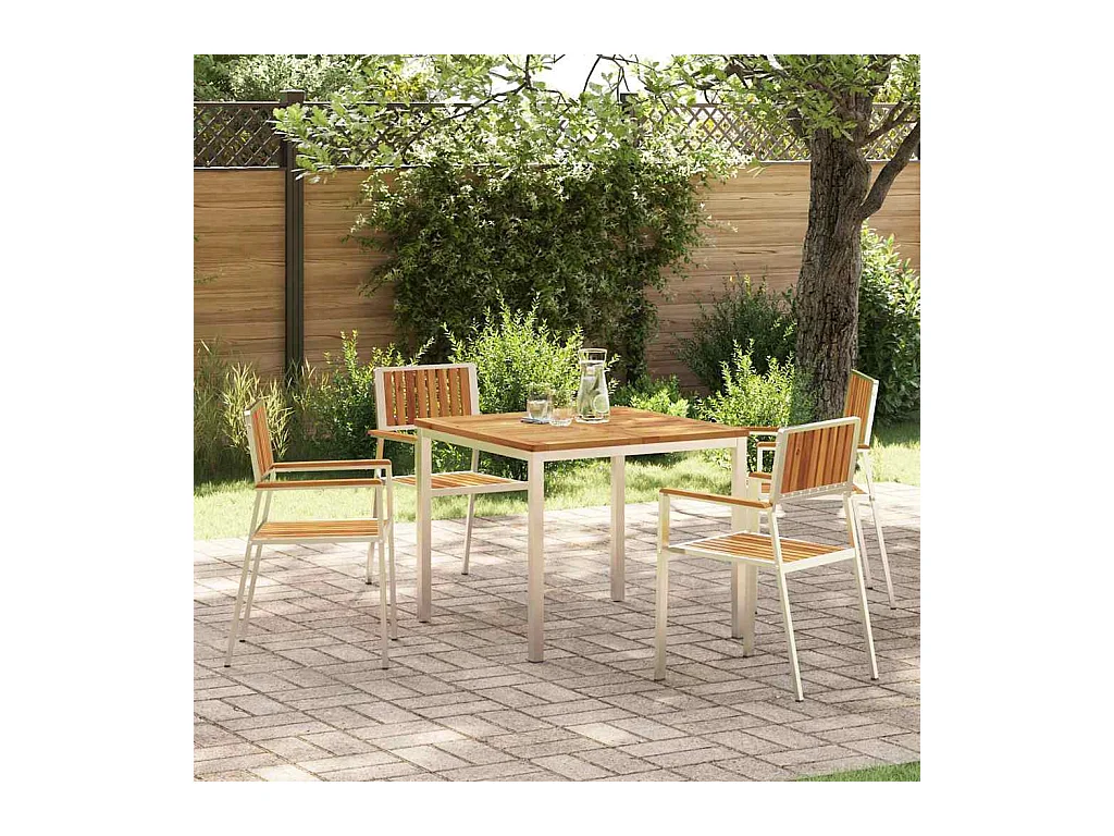 Ensemble de salle à manger pour jardin 5 pcs