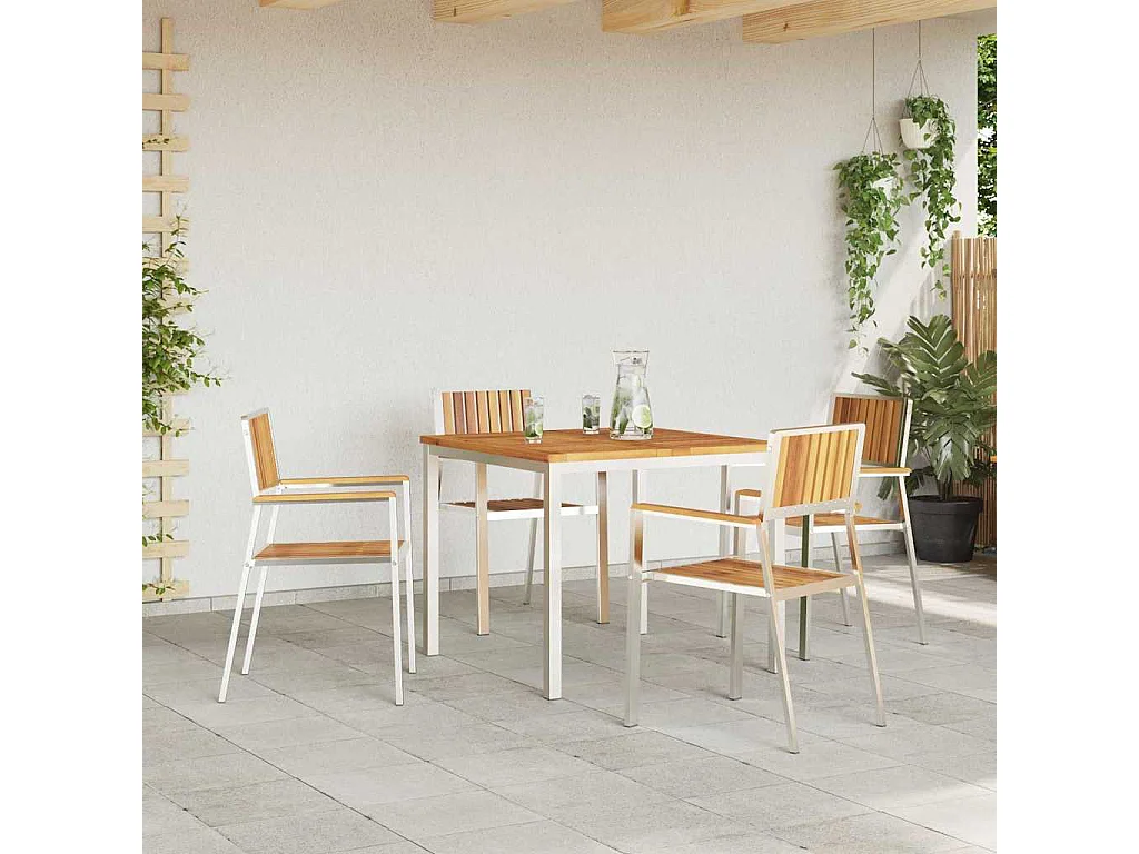 Juego de comedor de jardín de 5 piezas