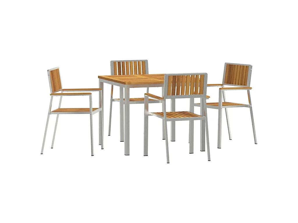 Ensemble de salle à manger pour jardin 5 pcs