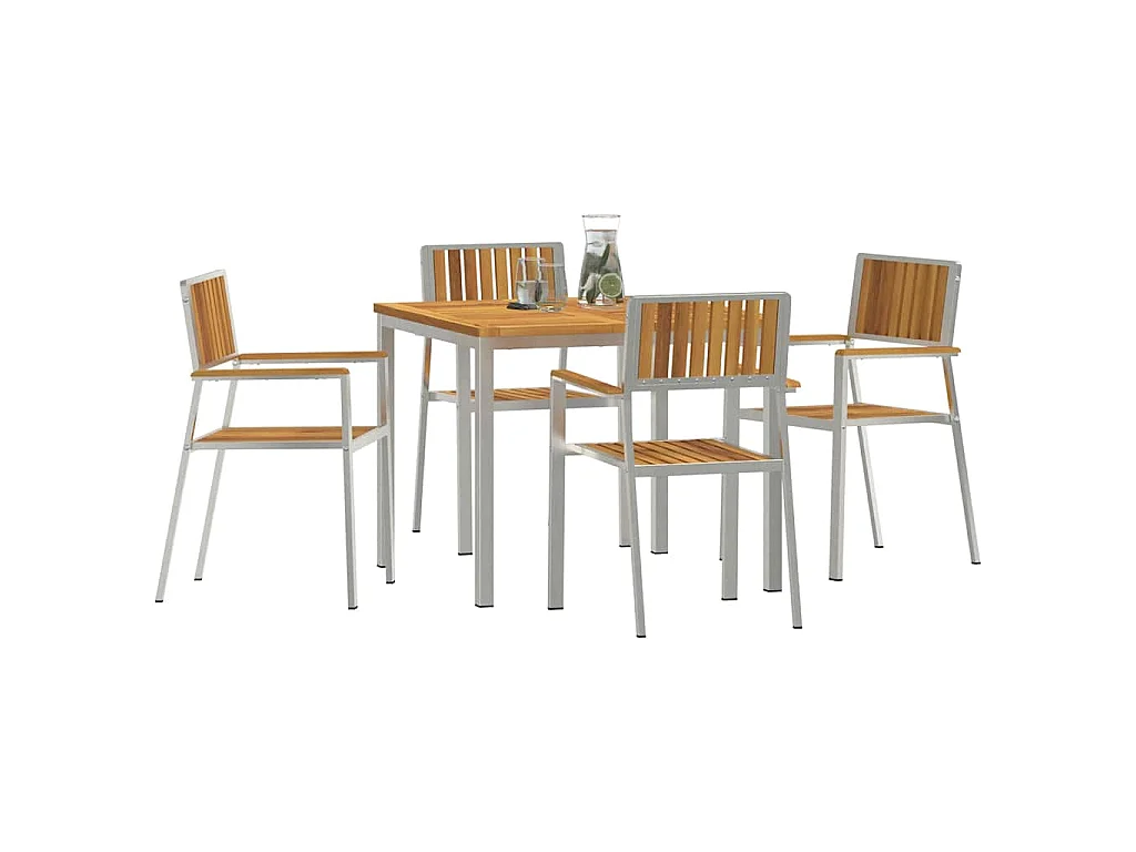 Ensemble de salle à manger pour jardin 5 pcs