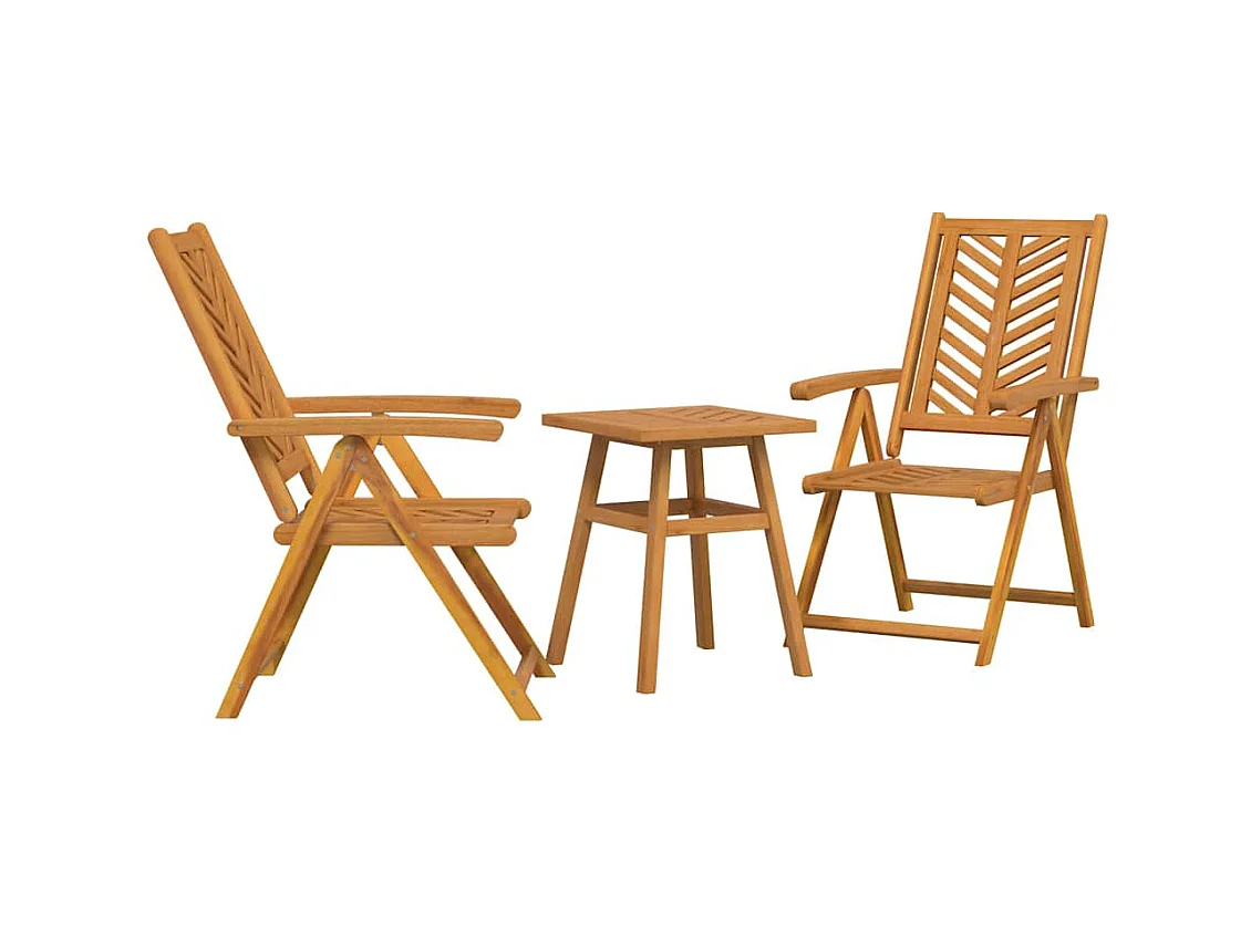 Ensemble bistro de jardin 3 pcs Marron Bois d'acacia massif