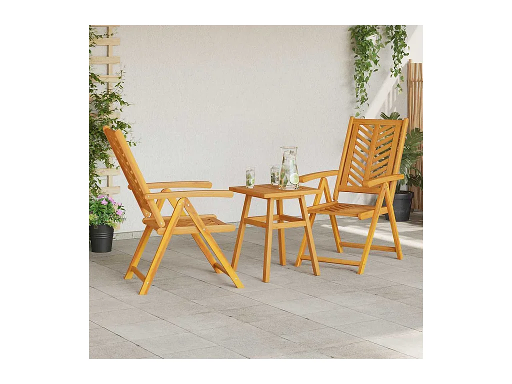 Ensemble bistro de jardin 3 pcs Marron Bois d'acacia massif