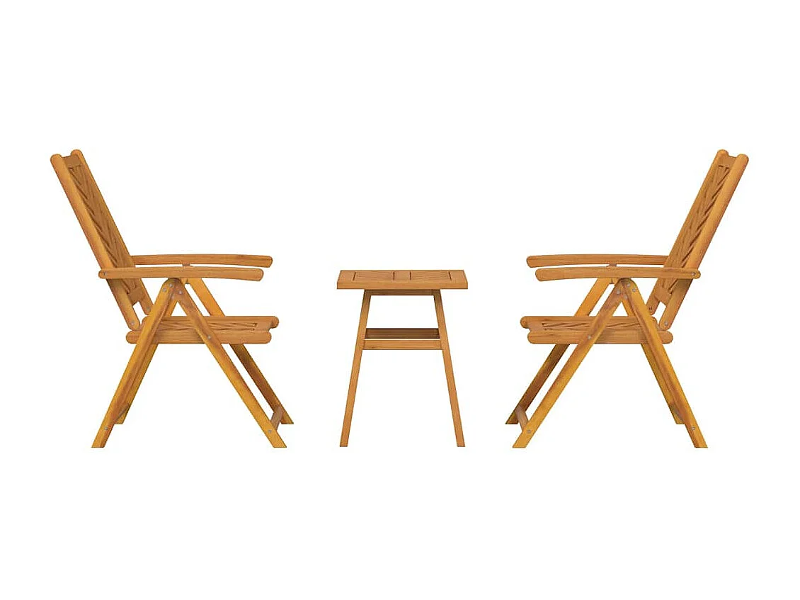 Ensemble bistro de jardin 3 pcs Marron Bois d'acacia massif