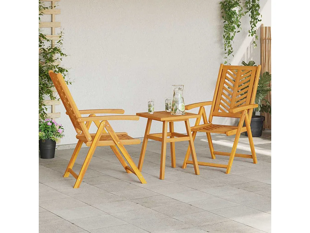 3-delige tuinbistroset Bruin Massief acaciahout