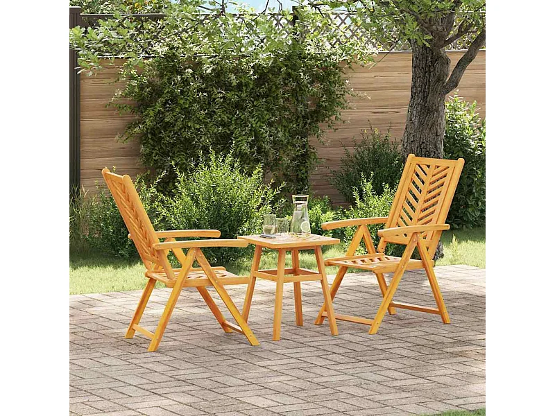 Ensemble bistro de jardin 3 pcs Marron Bois d'acacia massif