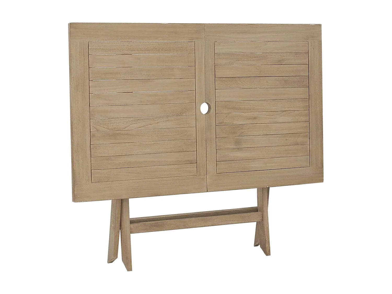 Mesa de jardín plegable gris 120x70x75 cm madera maciza de teca