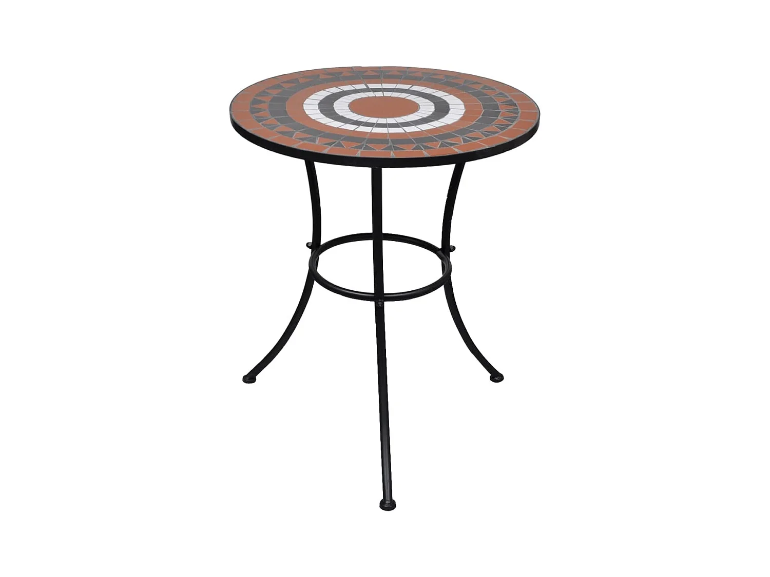 Terracotta en witte bistrotafel 60 cm Mozaïek