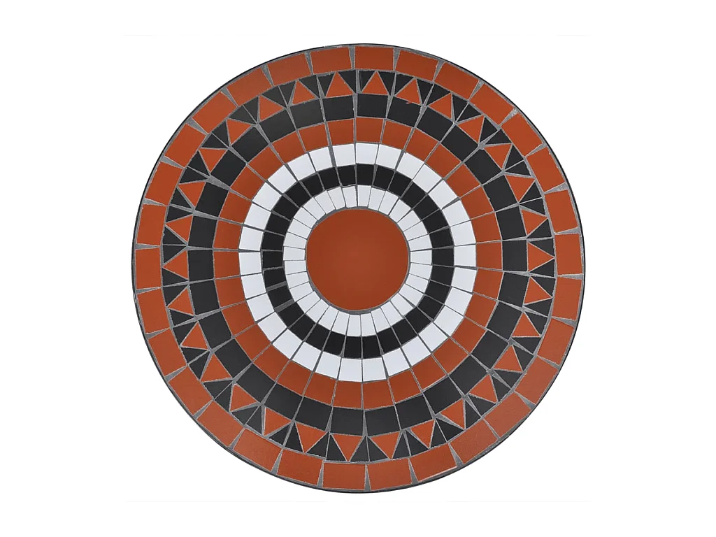 Terracotta en witte bistrotafel 60 cm Mozaïek