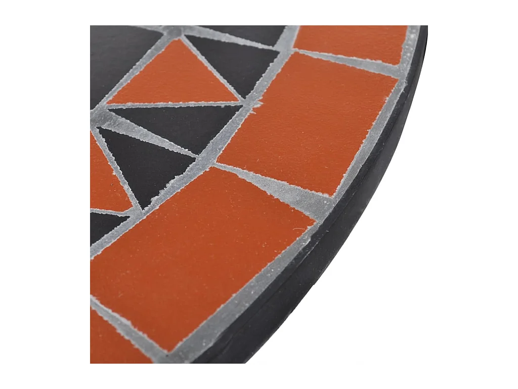 Terracotta en witte bistrotafel 60 cm Mozaïek