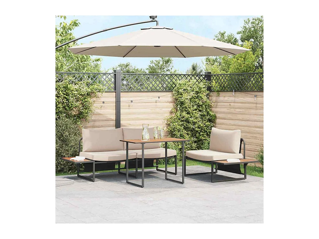 Table de Jardin Marron 100 x 55 x 70 cm Acier et DPC