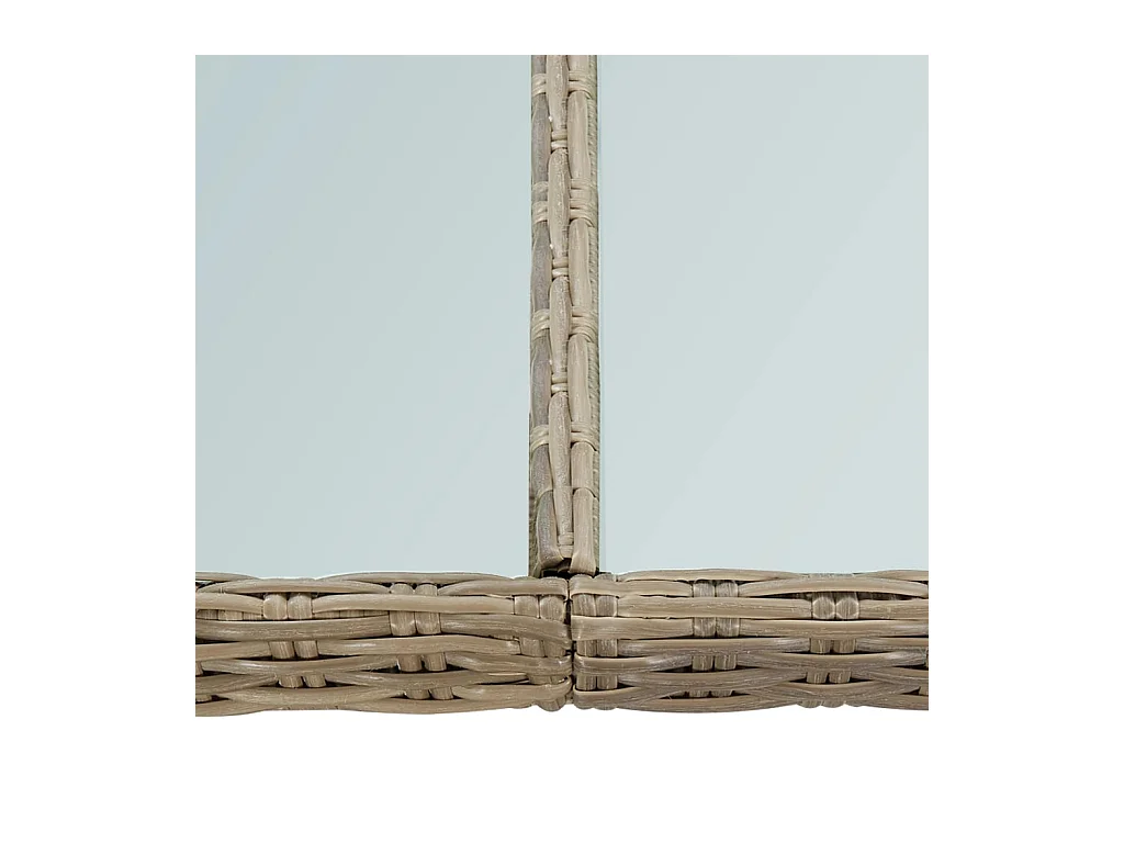 Bruine eettafel 200x100x74 cm Glas en geweven hars