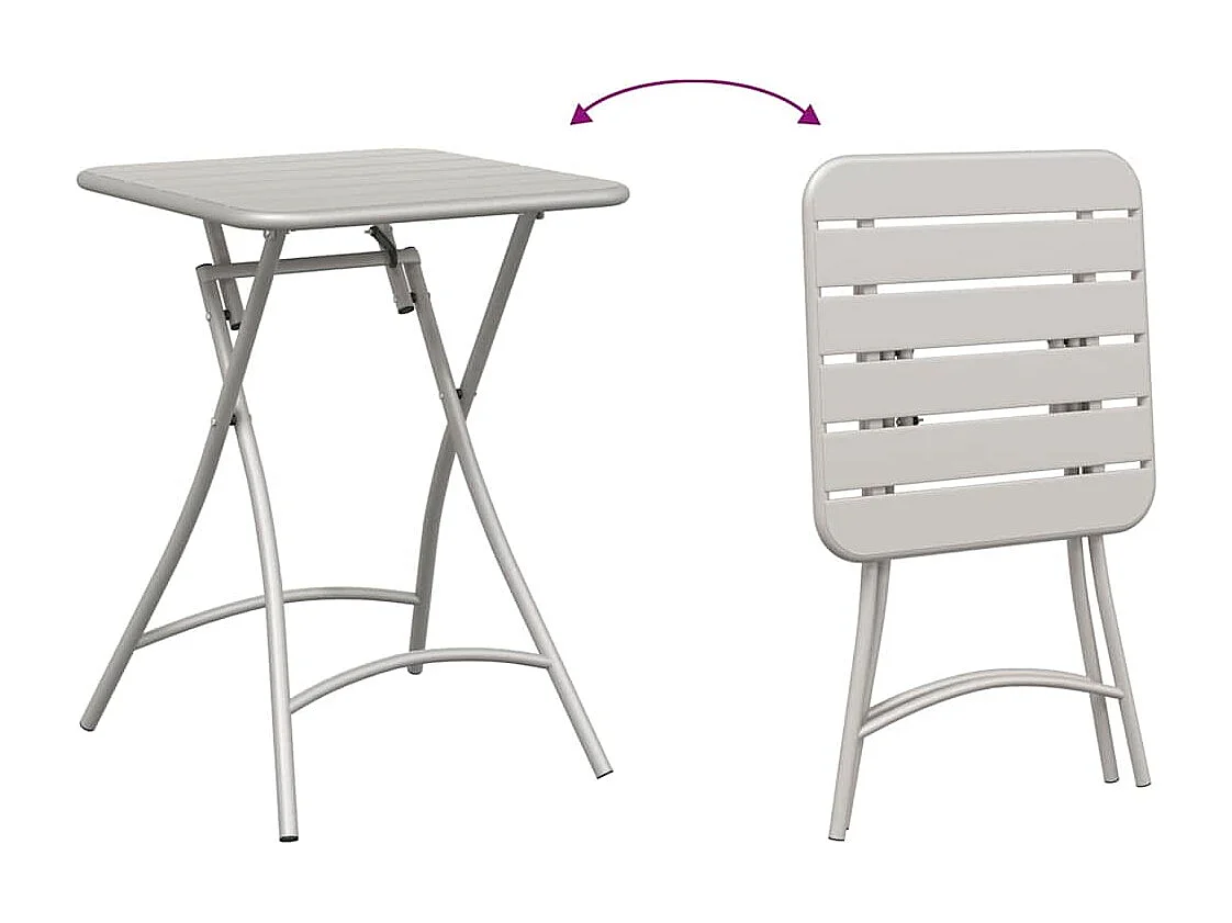 Table de Jardin Beige 55 x 55 x 73 cm Acier revêtu de poudre