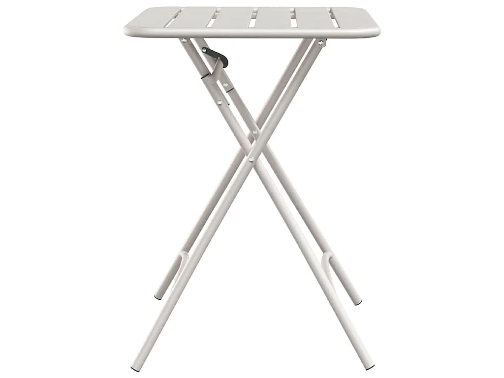 Tavolo da giardino beige 55 x 55 x 73 cm in acciaio verniciato a polvere