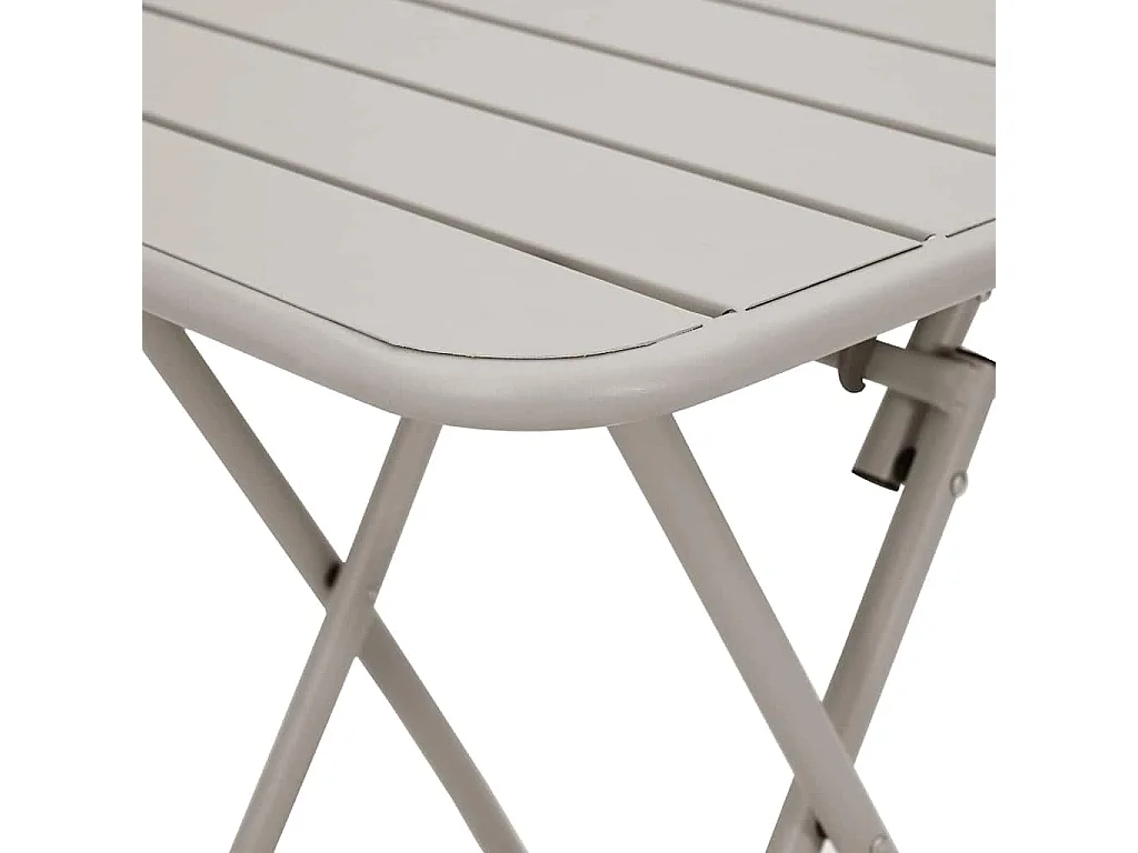 Tavolo da giardino beige 55 x 55 x 73 cm in acciaio verniciato a polvere