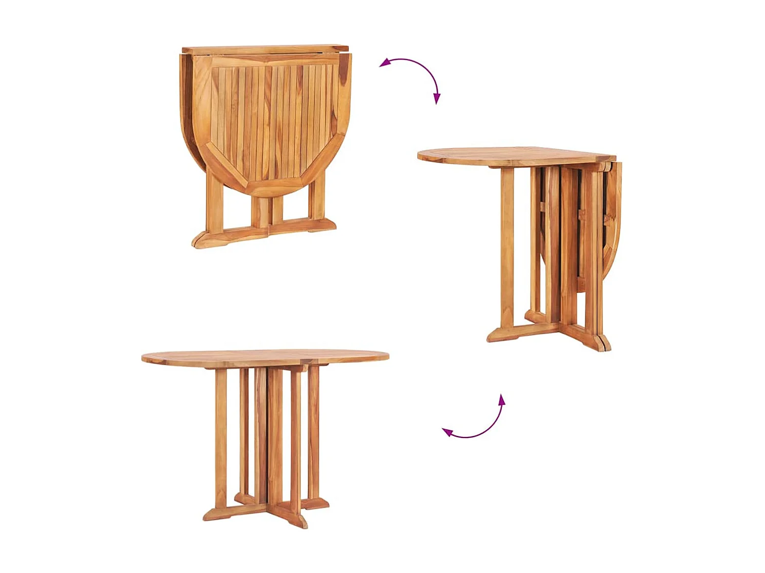 Mesa de jardín plegable Butterfly 120x70x75 cm Madera maciza de teca