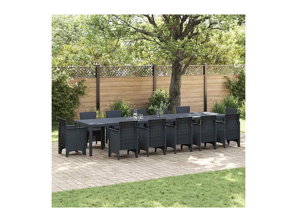 Table de Jardin Anthracite 400 x 100 x 73 cm polyrotin