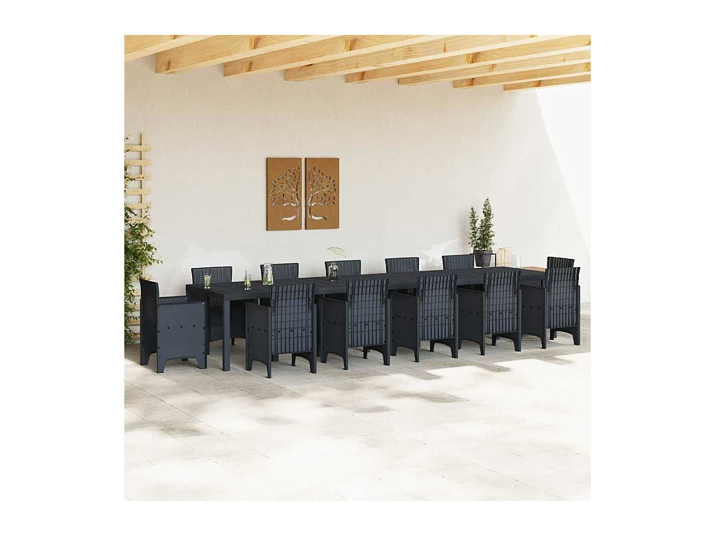 Table de Jardin Anthracite 400 x 100 x 73 cm polyrotin