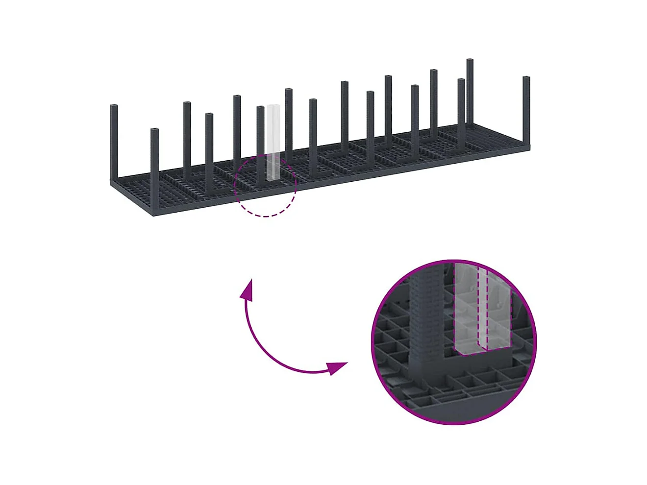Table de Jardin Anthracite 400 x 100 x 73 cm polyrotin