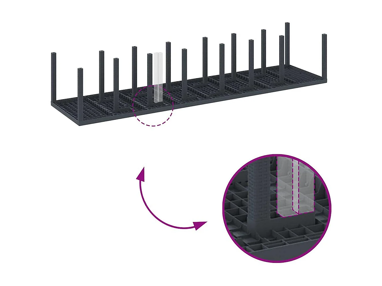 Table de Jardin Anthracite 400 x 100 x 73 cm polyrotin