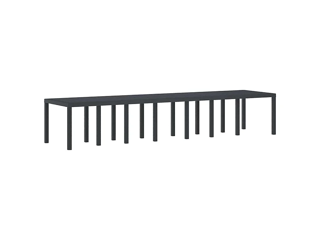 Anthrazit Gartentisch 400 x 100 x 73 cm Polyrattan