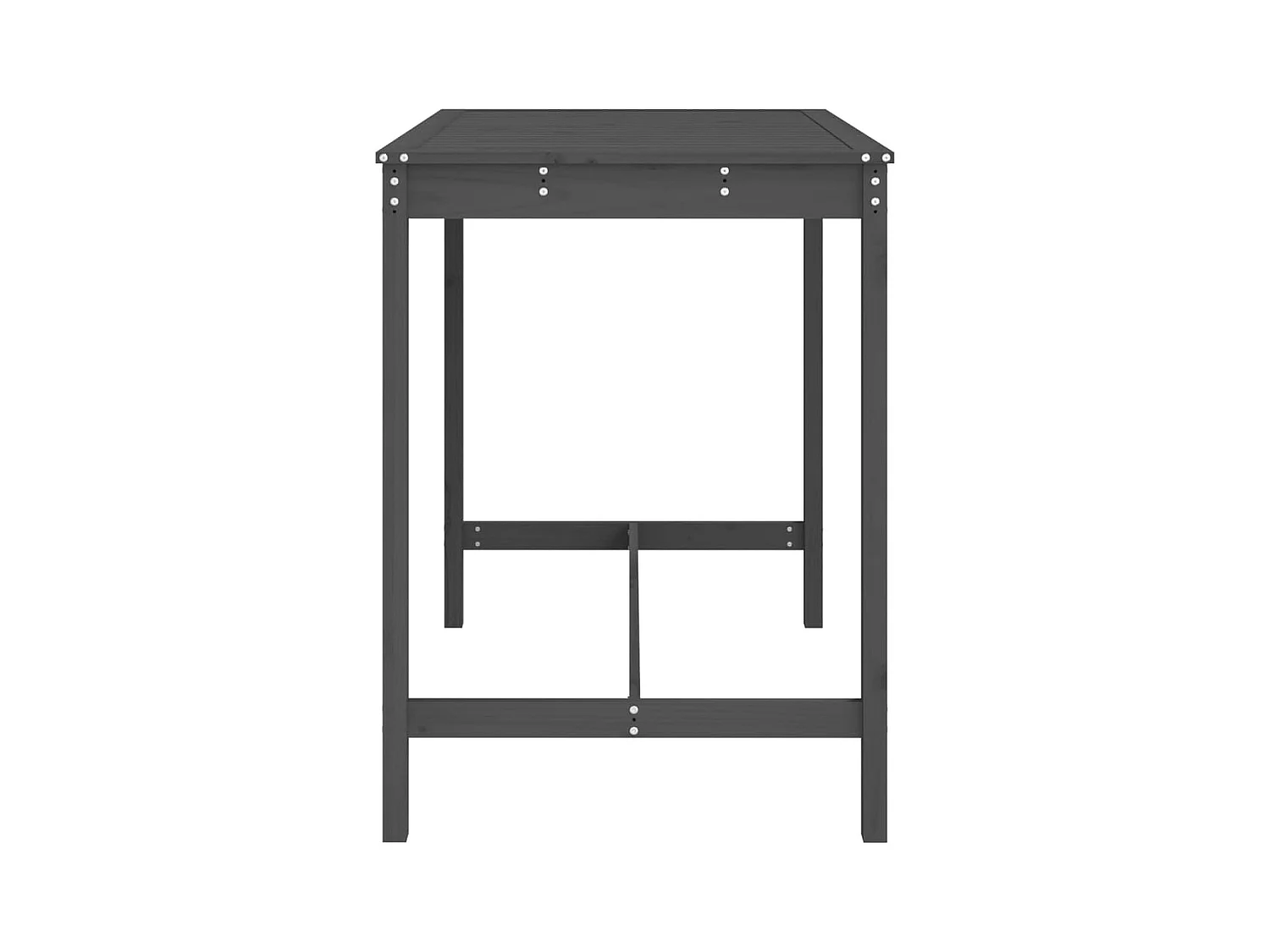 Grijze tuintafel 121x82,5x110 cm massief grenenhout
