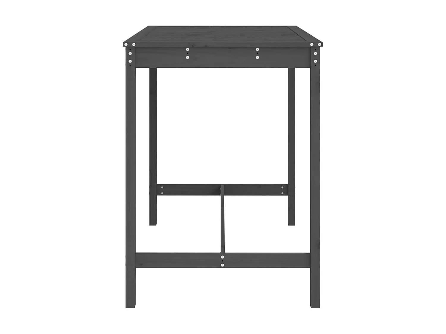 Mesa de jardín gris 121x82,5x110 cm madera maciza de pino