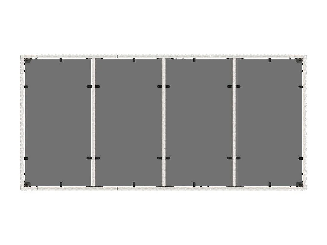 Tuintafel met wit glazen blad en gevlochten hars