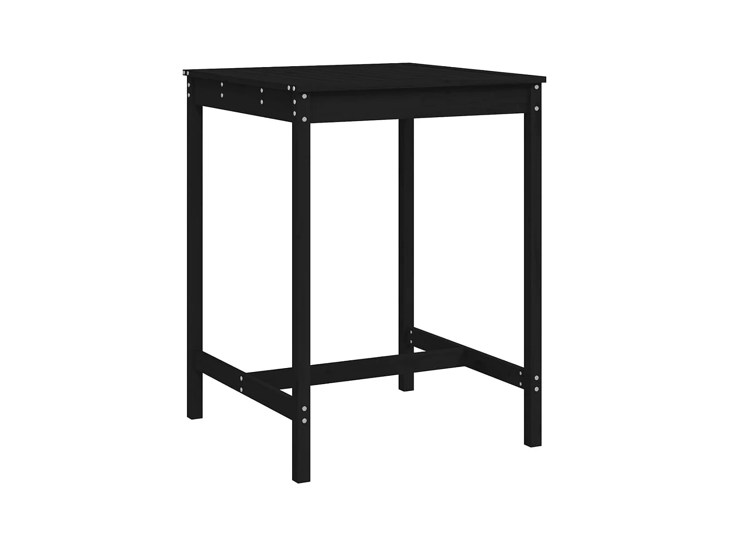 Zwarte tuintafel 82,5x82,5x110 cm massief grenenhout