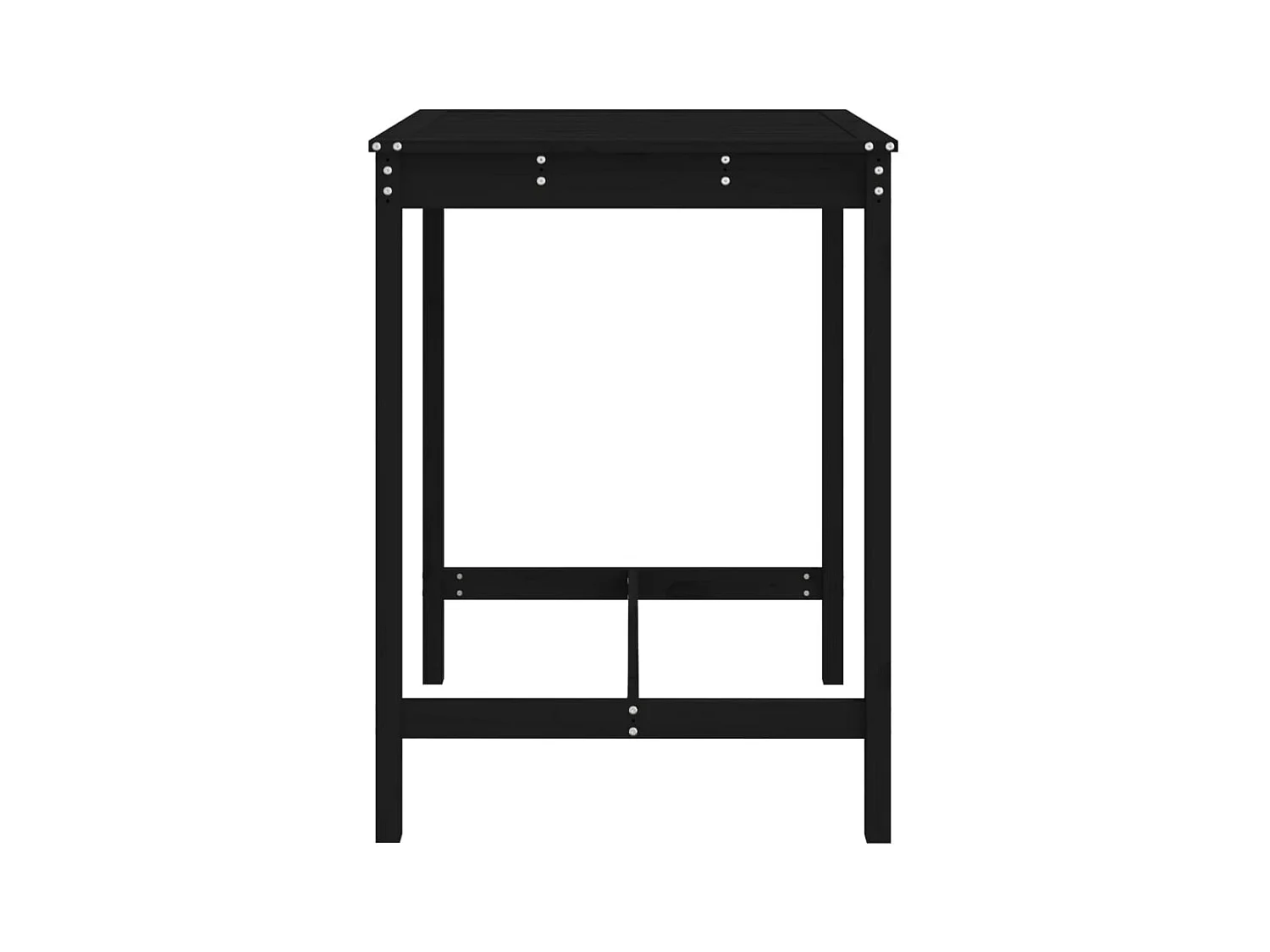 Zwarte tuintafel 82,5x82,5x110 cm massief grenenhout