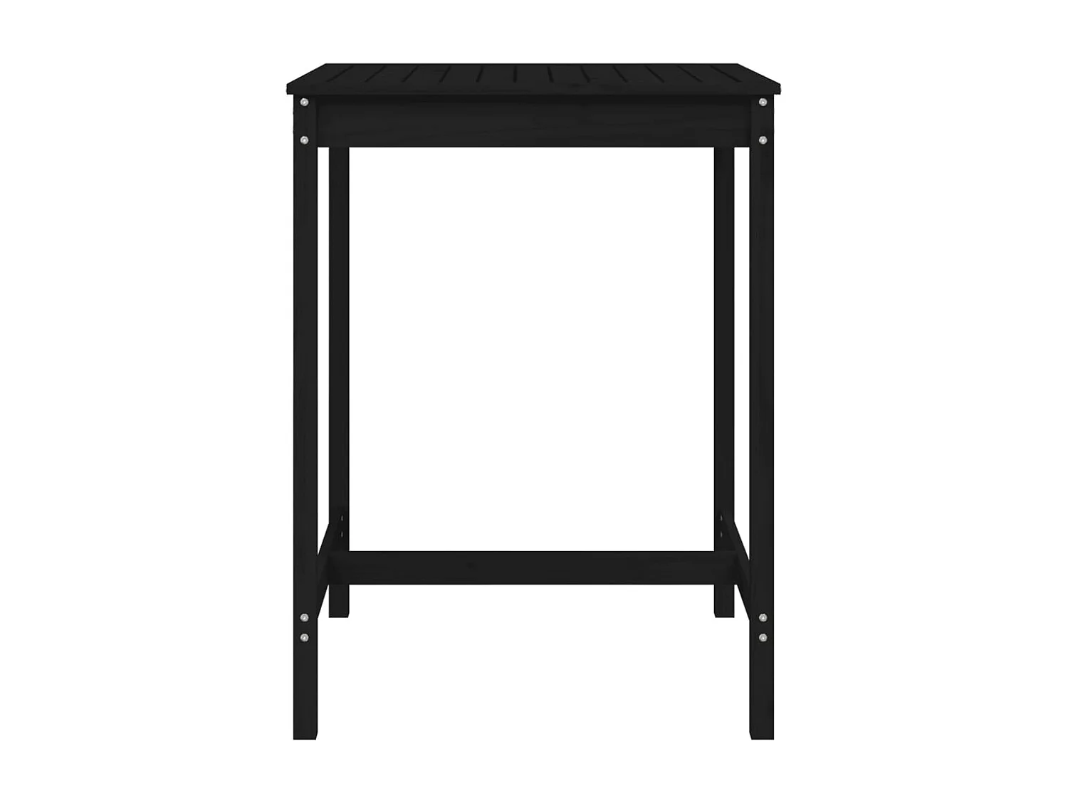 Tavolo da giardino nero 82,5x82,5x110 cm in legno massello di pino