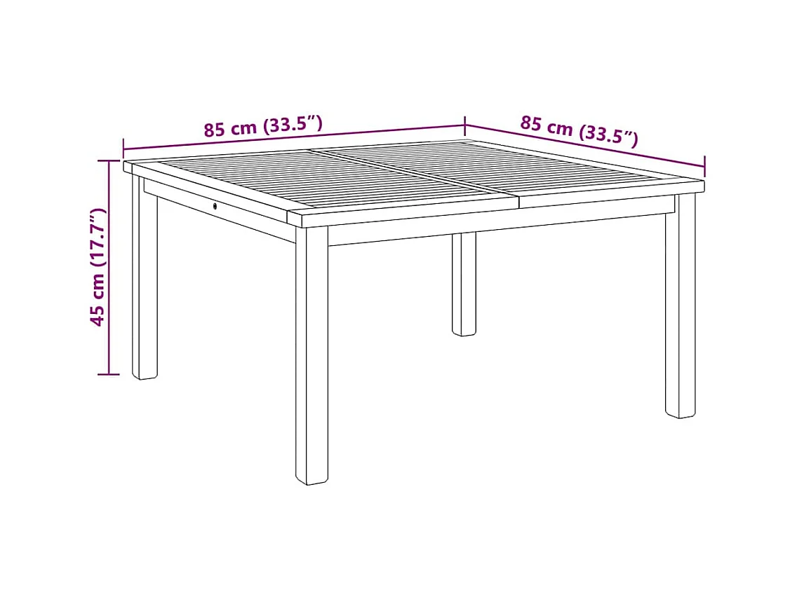 Table basse Marron 85 x 85 x 45 cm Bois de teck solide