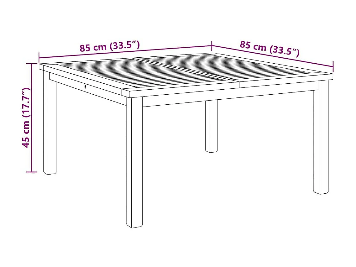 Table basse Marron 85 x 85 x 45 cm Bois de teck solide