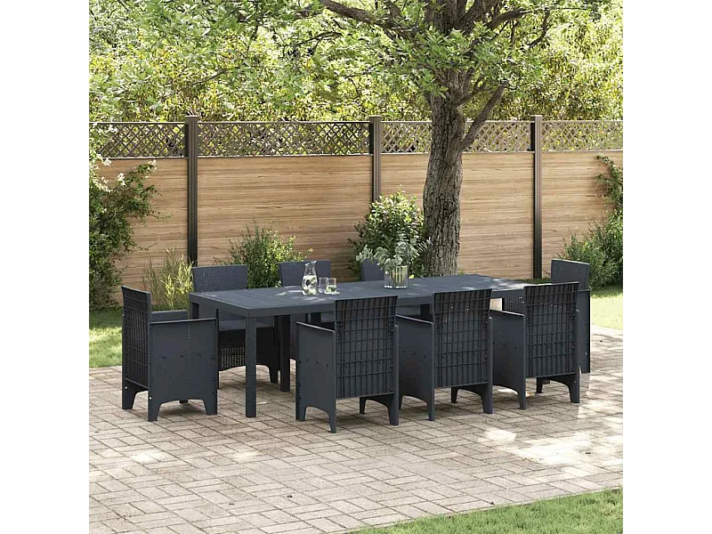 Table de Jardin Anthracite 250 x 100 x 73 cm polyrotin