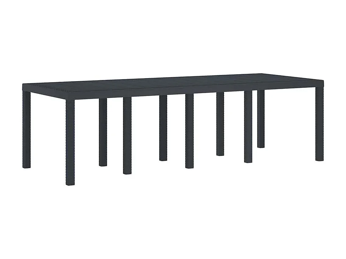Table de Jardin Anthracite 250 x 100 x 73 cm polyrotin