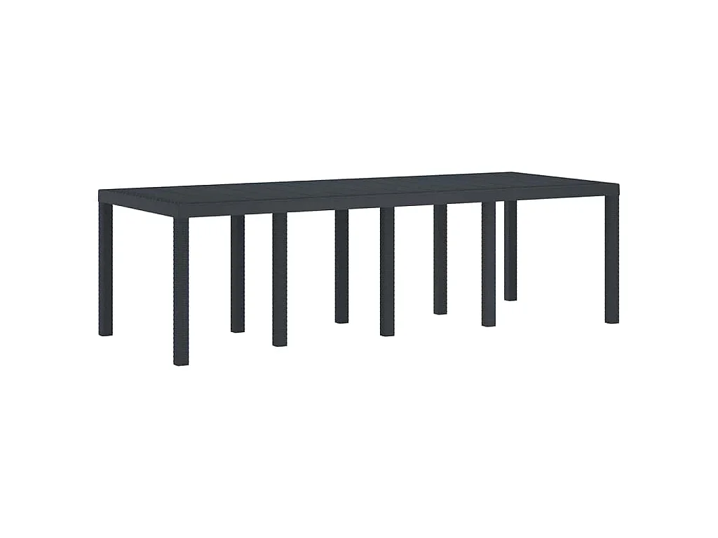 Anthrazit Gartentisch 250 x 100 x 73 cm Polyrattan