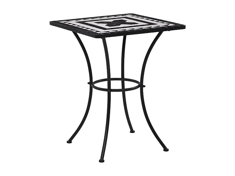 Mesa bistro de mosaico blanco y negro 60 cm Cerámica