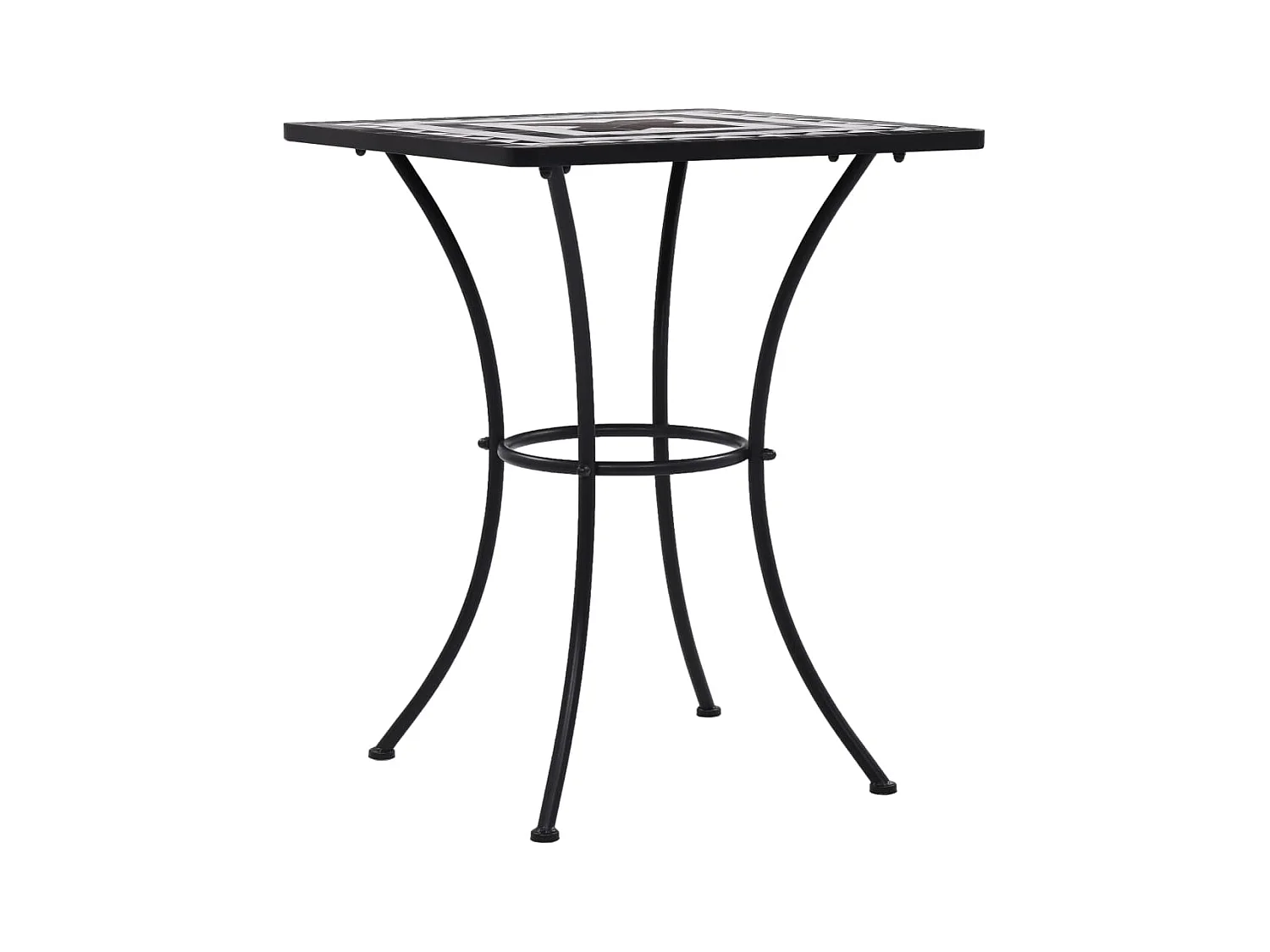 Zwart-witte mozaïek bistrotafel 60 cm Keramiek