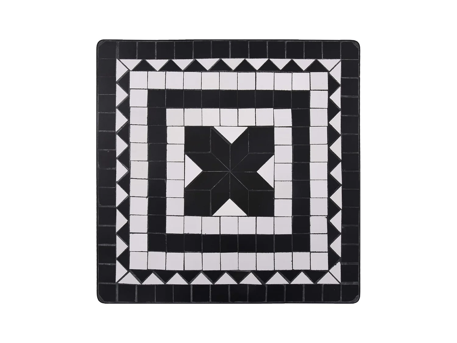 Zwart-witte mozaïek bistrotafel 60 cm Keramiek