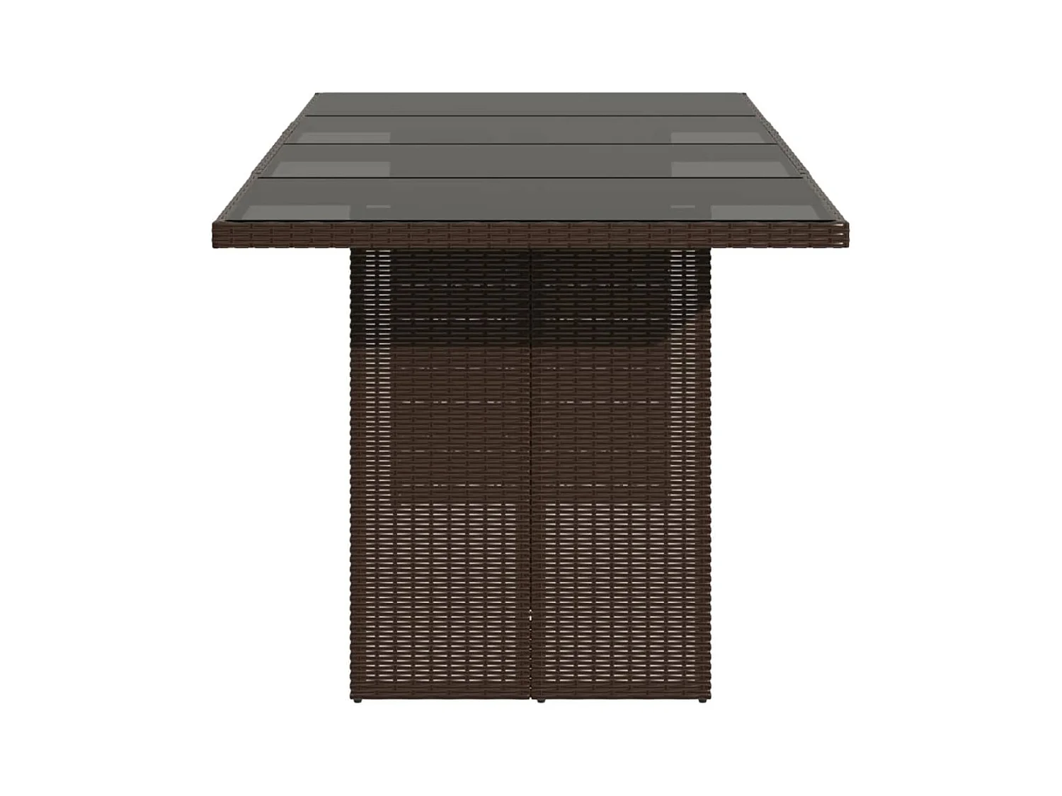 Gartentisch mit brauner Glasplatte 190x80x74 cm