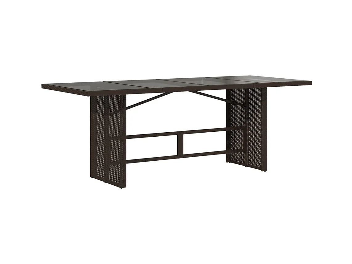 Gartentisch mit brauner Glasplatte 190x80x74 cm