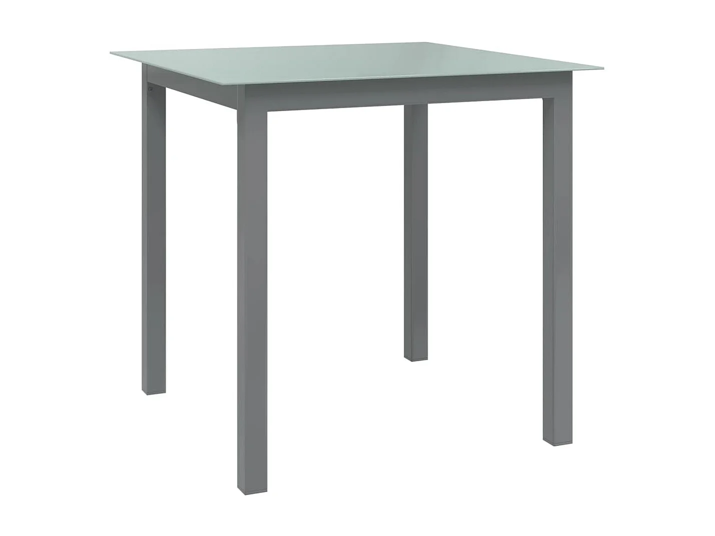 Tavolo da giardino grigio chiaro 80x80x74 cm alluminio e vetro