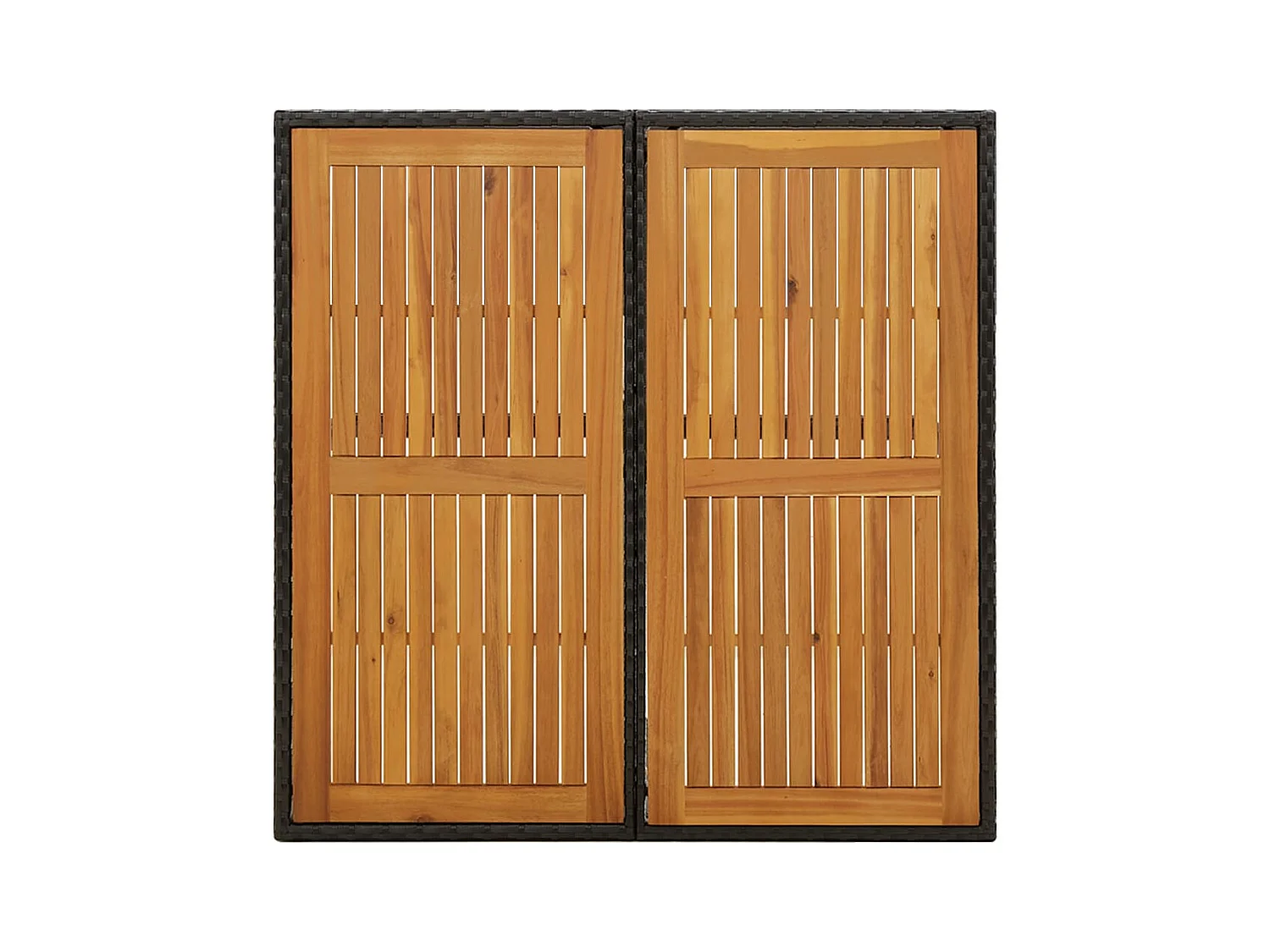 Tavolo da giardino nero 109x107x74 cm Legno massello resina intrecciata