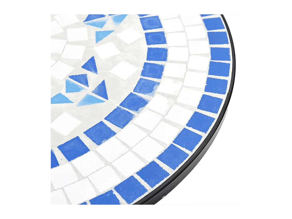 Blauw-witte mozaïek bistrotafel Ø50x70 cm keramiek
