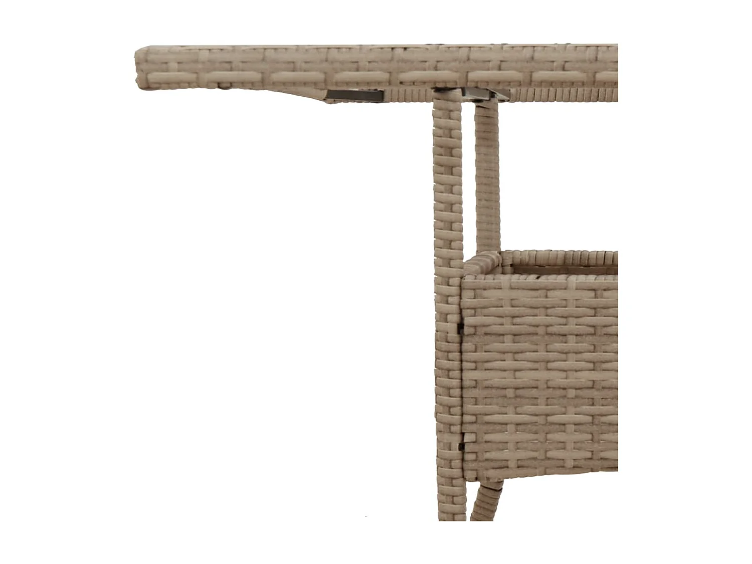 Tavolo da giardino con piano in vetro beige 80x80x75cm in resina intrecciata