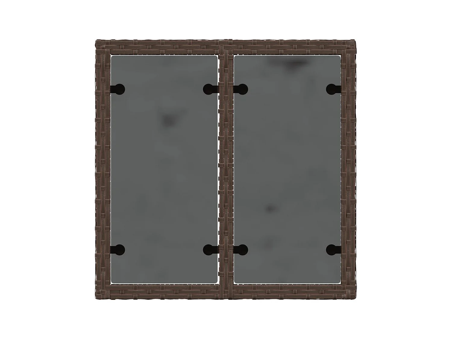 Table de jardin dessus en verre brun 55x55x37 cm résine tressée