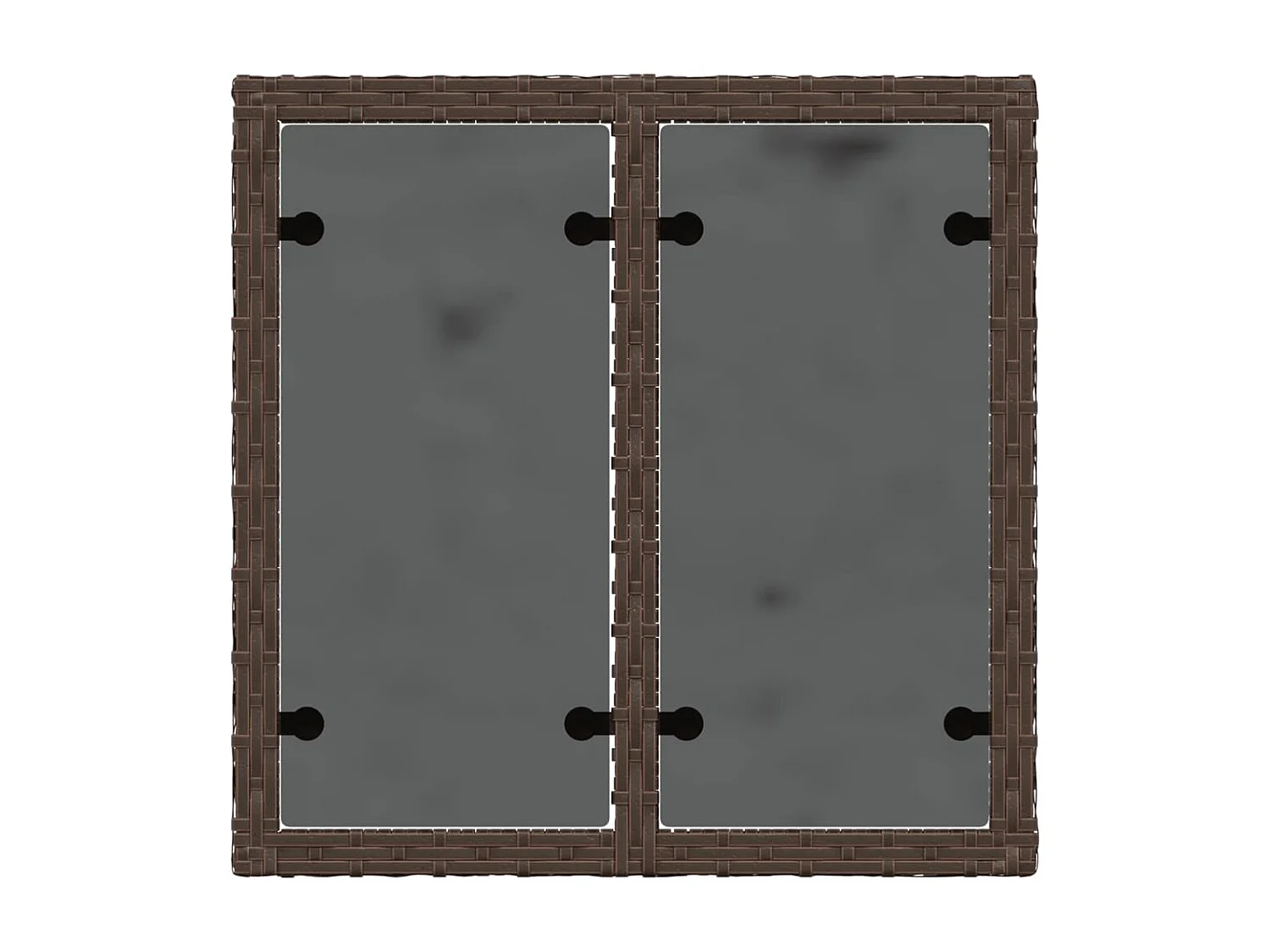 Table de jardin dessus en verre brun 55x55x37 cm résine tressée