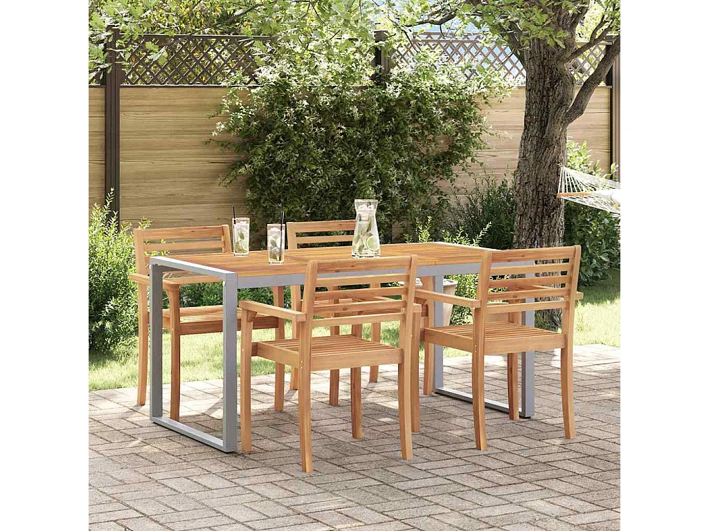 Table de jardin pour repas Gris 160 x 80 x 75 cm