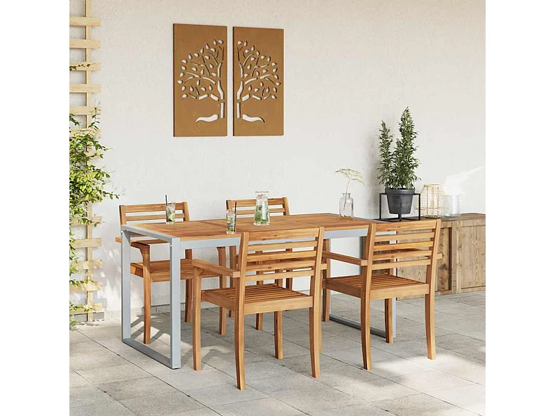 Table de jardin pour repas Gris 160 x 80 x 75 cm