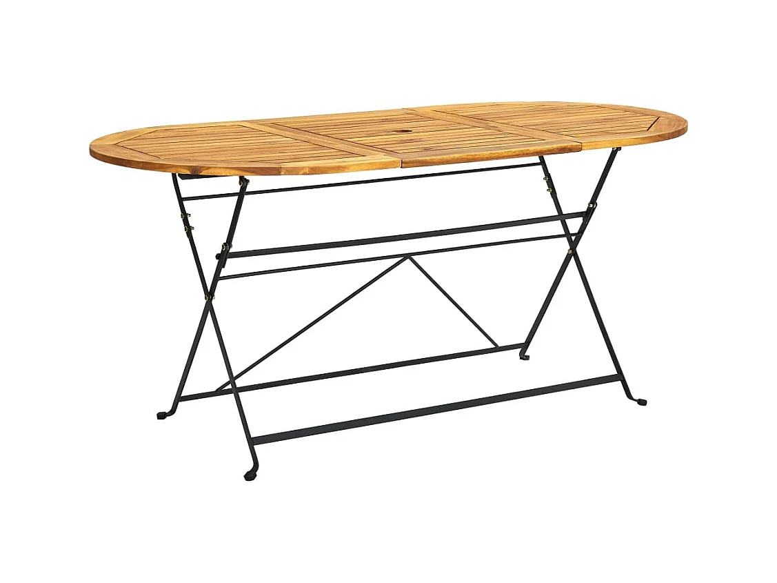 Table de jardin 160x85x74 cm Bois d'acacia massif Ovale