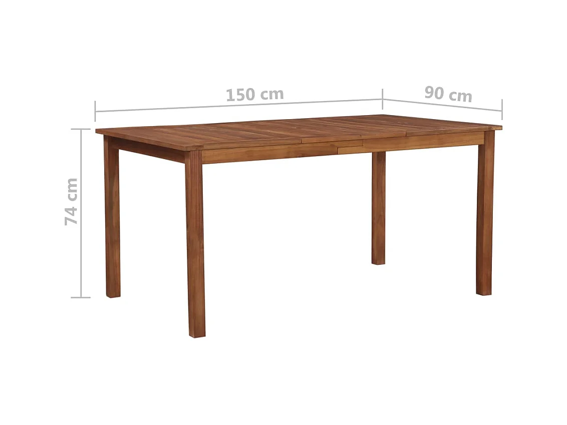 Tuintafel 150x90x74 cm Massief acaciahout